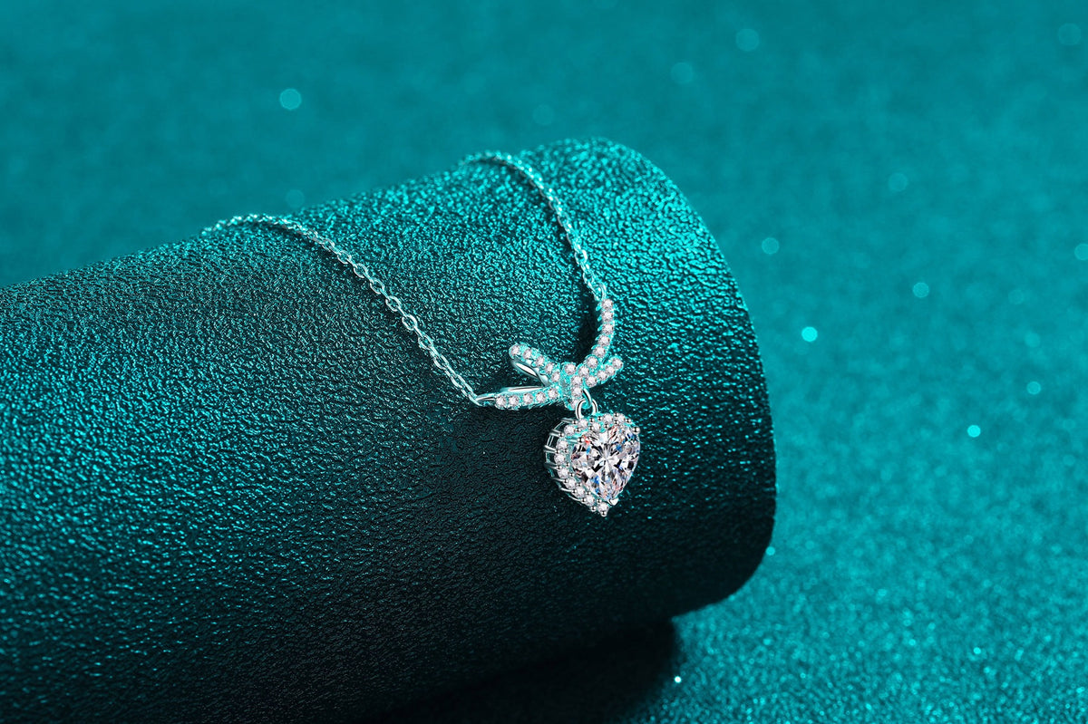 Bow & Heart Pendant Necklace