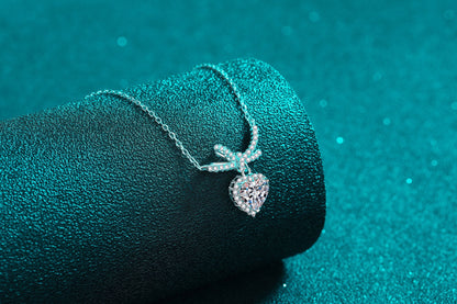 Bow & Heart Pendant Necklace
