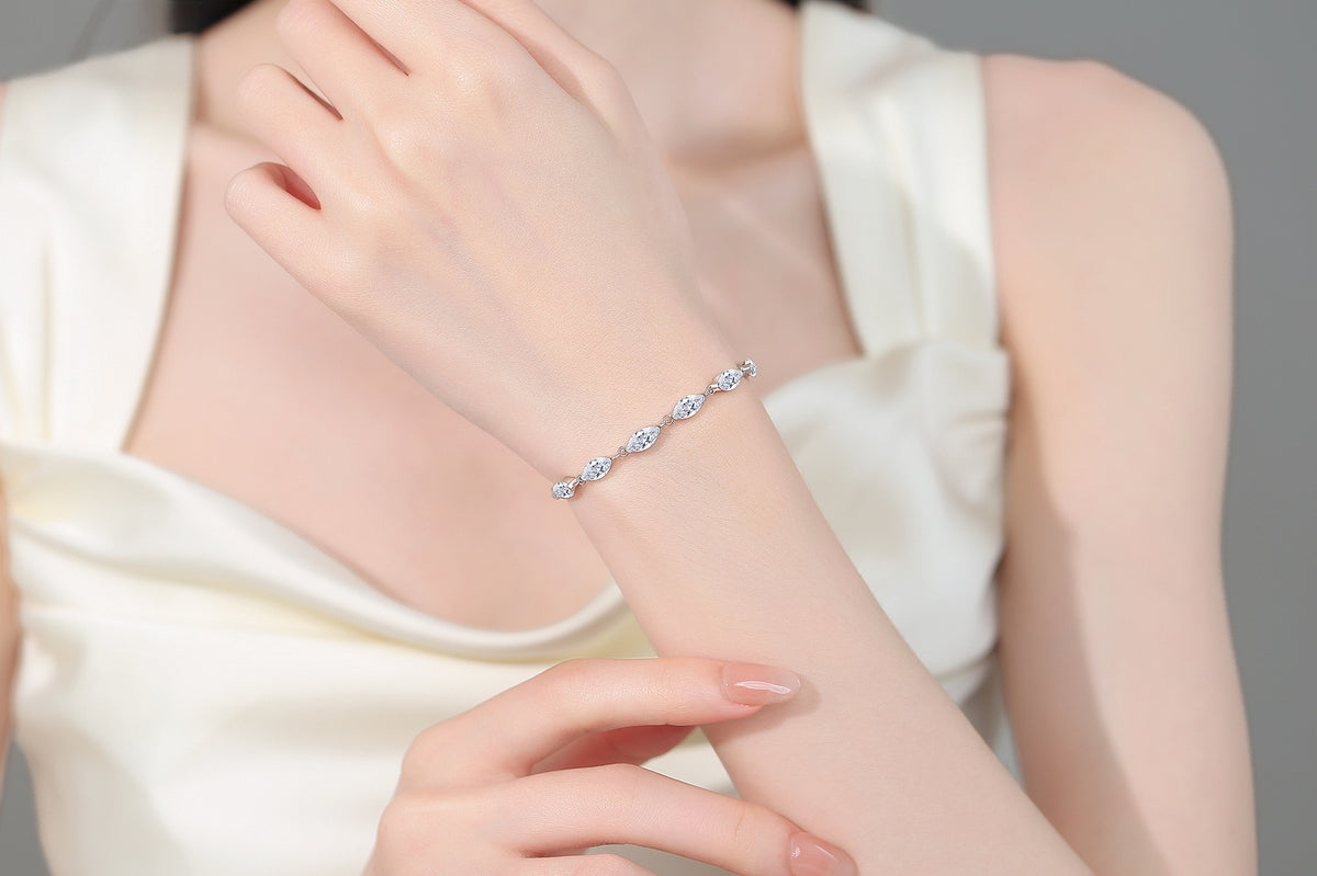 Marquise Link Tennis Bracelet