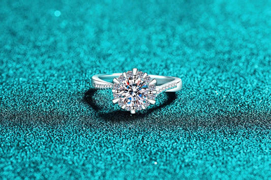 Twisted Pavé Solitaire Ring