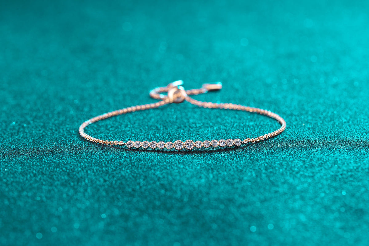 Pave bar slider bracelet in sterling silver