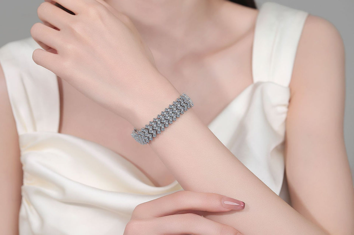 Wide Pavé Statement Bracelet